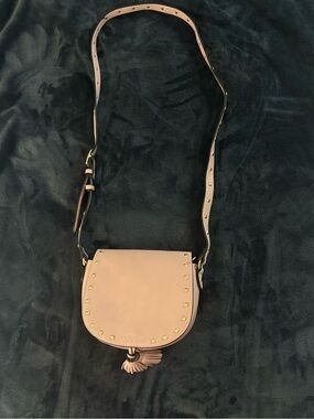 Victoria's Secret Blush Pink Stud-Trim Leather Crossbody with Tassel